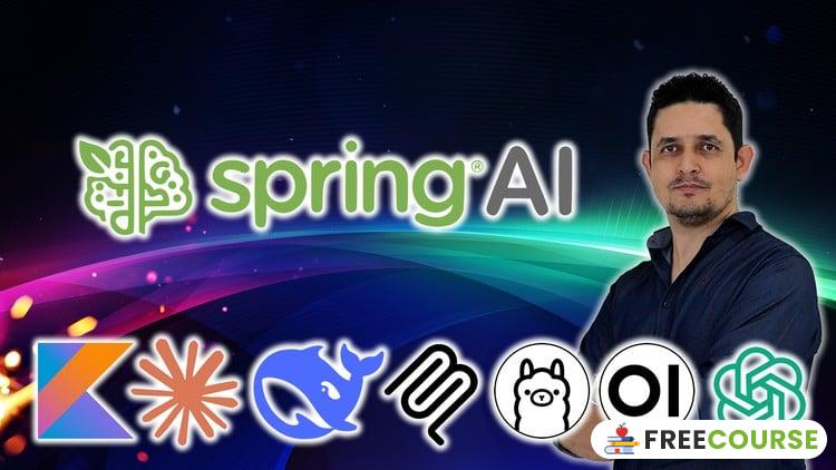 Course Image Spring AI c Kotlin Spring Boot ChatGPT MCP Claude e DeepSeek - Free Course Pro
