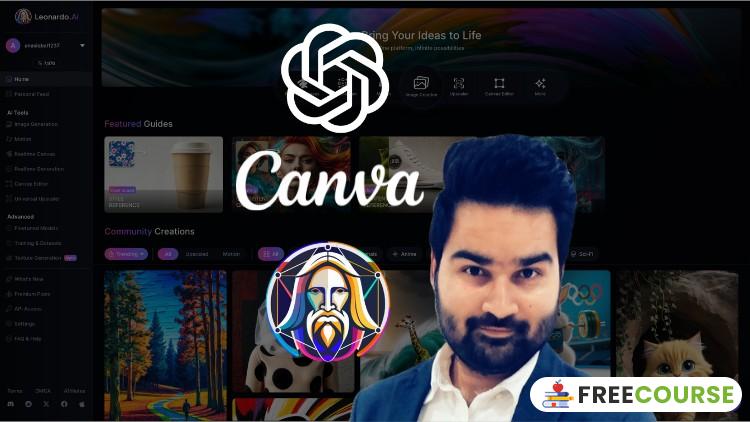 Course Image AI Creativity: ChatGPT 4, AI Tools, Canva & More (3 Courses) - Free Course Pro